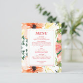 Budget Spring Floral Wedding Menu (Staand voorkant)
