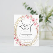 Budget Spring Florals Lijst Script RSVP (Staand voorkant)