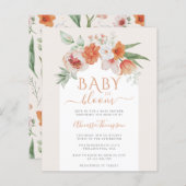 Budget Spring Peach Floral Baby in Bloom Shower (Voorkant / Achterkant)