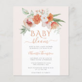 Budget Spring Peach Floral Baby in Bloom Shower (Voorkant)