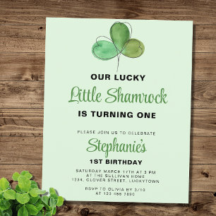 Budget St. Patrick's Day 1st Verjaardag Uitnodigin