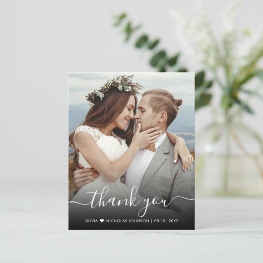 Budget Stijlvol script Foto bruiloft Hartelijk dan (Staand voorkant)