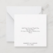 Budget Stijlvolle Boho Script Wedding Bedankt Notitiekaartje (Achterkant)