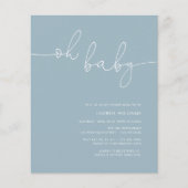 Budget Stof Blauw Foto Baby Shower Uitnodiging (Voorkant)