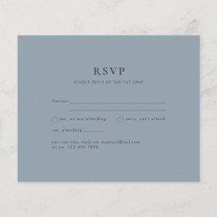 Budget Stof Blauw Monochroom Trouw RSVP Flyer
