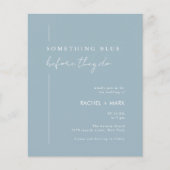 Budget Stof Blauw Qr Code Foto Huwelijk Flyer (Voorkant)