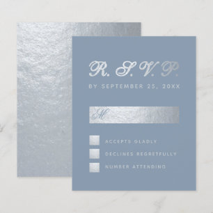 Budget Stof Blauw Zilver Calligrafie Trouw RSVP