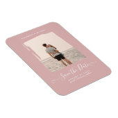 BUDGET Stof Roze FOTO Bewaar De Datum Monochroom Magneet (Rechterzijde)