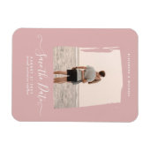 BUDGET Stof Roze FOTO Bewaar De Datum Monochroom Magneet (Horizontaal)