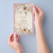 BUDGET Stof Roze Terracotta Pampasgras Bruiloft Flyer (Hand)