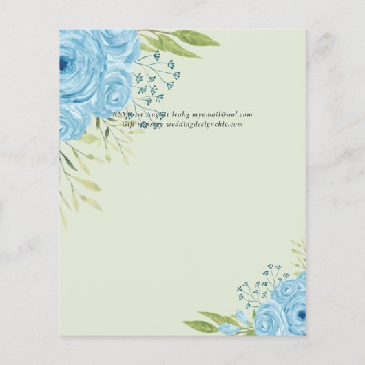 BUDGET Stofblauwe Rozen Trouwbudget (Achterkant)