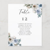Budget Stoffige Blauwe Bruiloft Tafel Zitgrafiek (Voorkant)