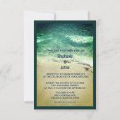 Budget Strand Blauwgroen Turquoise Green Artsy Wed Kaart (Voorkant)