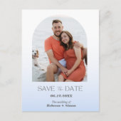 Budget strand foto trouwkaart Save the Date Aankondigingskaart (Voorkant)