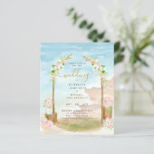 BUDGET Strand Kust Bruiloft Uitnodiging (Staand voorkant)