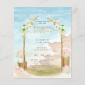 BUDGET Strand Kust Bruiloftsreceptie Uitnodiging Flyer (Voorkant)