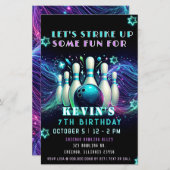 Budget Strike Up Neon Glow Bowling Birthday (Voorkant / Achterkant)