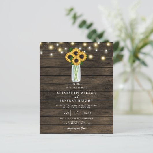 Budget String Light Sunflower Weddenschap (Staand voorkant)