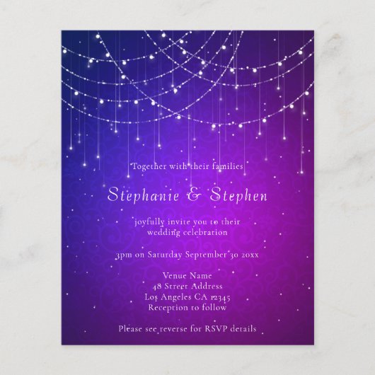 Budget String Lights QR-code Paarse bruiloft uitno (Voorkant)