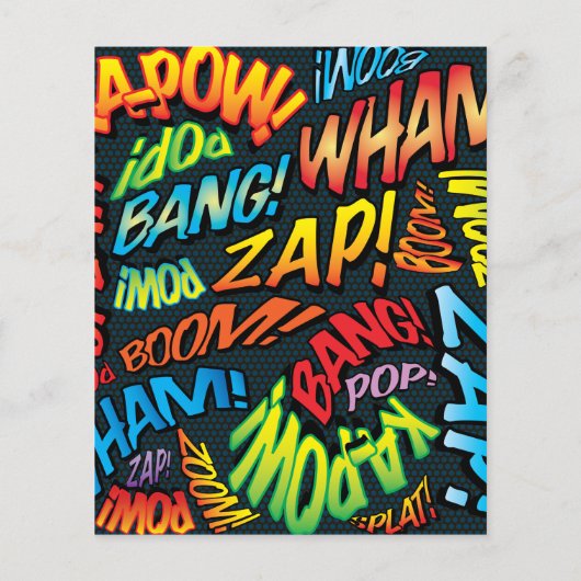 Budget stripboek pop art trouwuitnodiging (Achterkant)