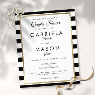Budget Stripe WeddingCouples Shower Uitnodiging Flyer