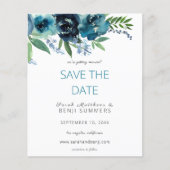 Budget Stusty Blue 2 Floral Save the Date V3 (Voorkant)