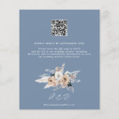 Budget Stusty Blue Boho Wedding QR Code RSVP Uitno (Achterkant)