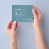 Budget Stusty Blue Calligraphy Foto Wedding V2 Flyer (Hand)