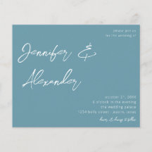 Budget Stusty Blue Calligraphy Foto Wedding V2