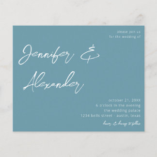 Budget Stusty Blue Calligraphy Foto Wedding V2 Flyer
