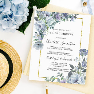 Budget Stusty Blue Floral Bridal Shower