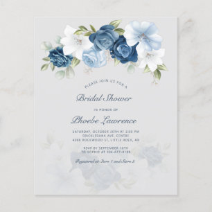 Budget Stusty Blue Floral Bridal Shower