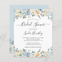 Budget Stusty Blue Floral Bridal Shower