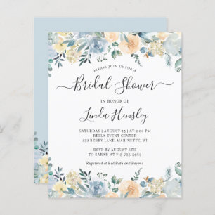 Budget Stusty Blue Floral Bridal Shower