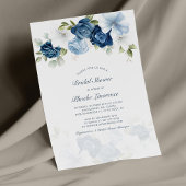 Budget Stusty Blue Floral Bridal Shower Briefpapier