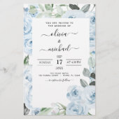 Budget Stusty Blue Floral Greenery Wedding (Voorkant)