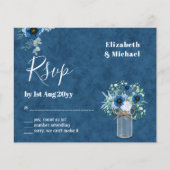 BUDGET Stusty Blue Floral RSVP zwart-wit (Voorkant)