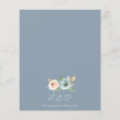 Budget Stusty Blue Floral Rustic Wedding Invite (Achterkant)
