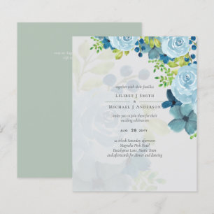 Budget Stusty Blue Flowers Sage Wedding