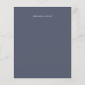 Budget Stusty Blue Herfst Floral Wedding Invitae (Achterkant)