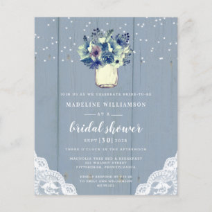 Budget Stusty Blue Lace Bridal Shower