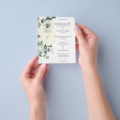 Budget Stusty Blue & White Floral 2 Wedding Flyer (Hand)