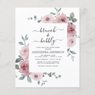 Budget Stusty Pink Brunch & Bubble Vrijgezellenfee Flyer