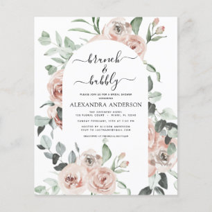 Budget Stusty Pink Brunch & Bubble Vrijgezellenfee Flyer