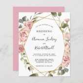 Budget Stusty Pink Rose Floral Wedding (Voorkant / Achterkant)