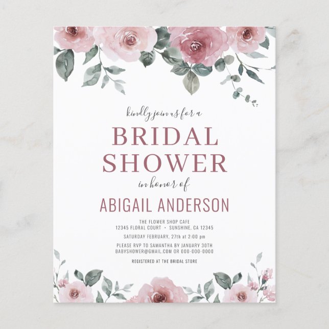 Budget Stusty Roos Floral Bridal Shower (Voorkant)