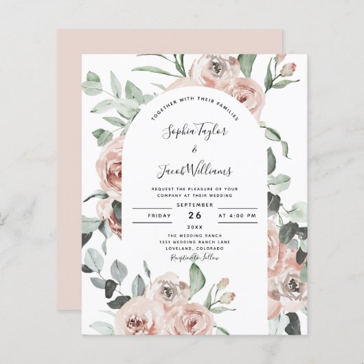 Budget Stusty Roses Floral Wedding (Voorkant / Achterkant)