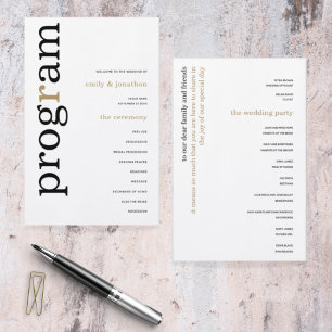 BUDGET Stylish Black Gold Programme de mariage