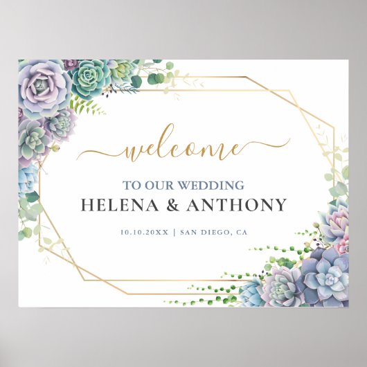 Budget succulent Mariage botanique Affiche de bien (Devant)