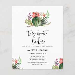 Budget Succulent Taco Bout Love Engagement Party Flyer